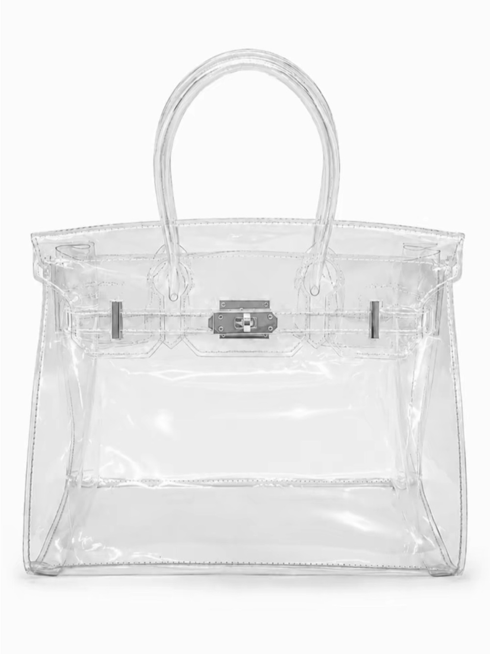 Boatkin Clear Jelly Transparent Tote Bag with Silver Hardware